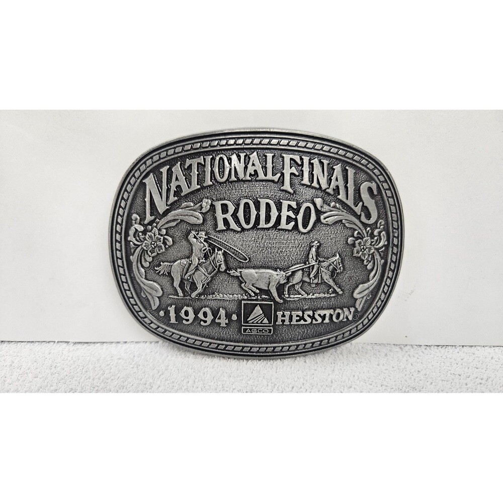 Award Design Medals Belt Buckle Mens 1994 National Finals Rodeo Hesston